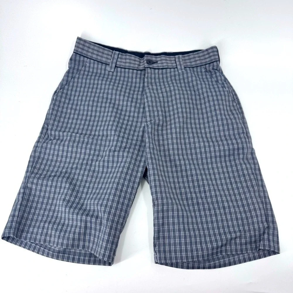 TravisMathew Mens Plaid Golf Shorts‎ Blue White Size 32 Stretch Performance